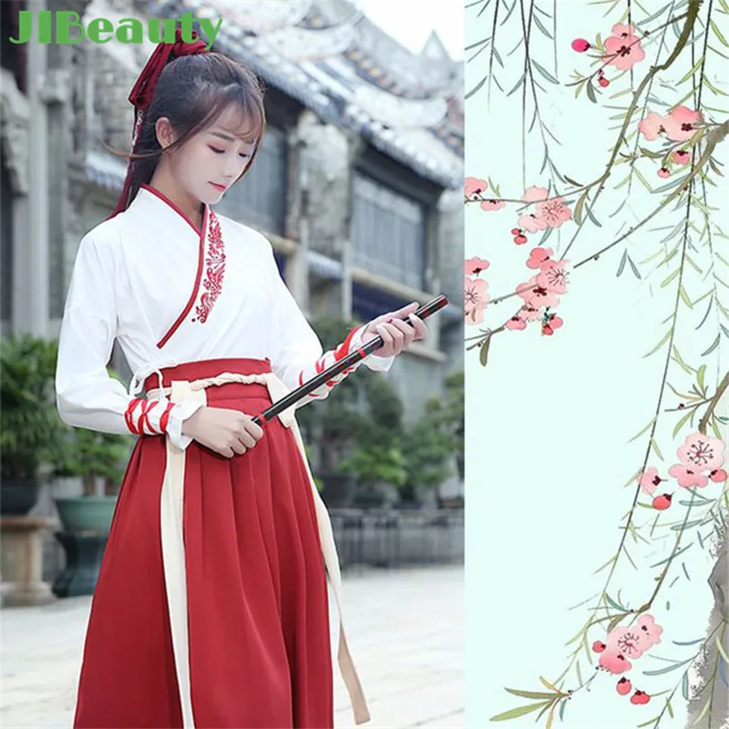 QIANJI Hanfu, ободок для волос, античный головной убор с вышивкой, лента с кисточками, повязка на голову, веревка для волос, древний костюм, аксессуар для волос