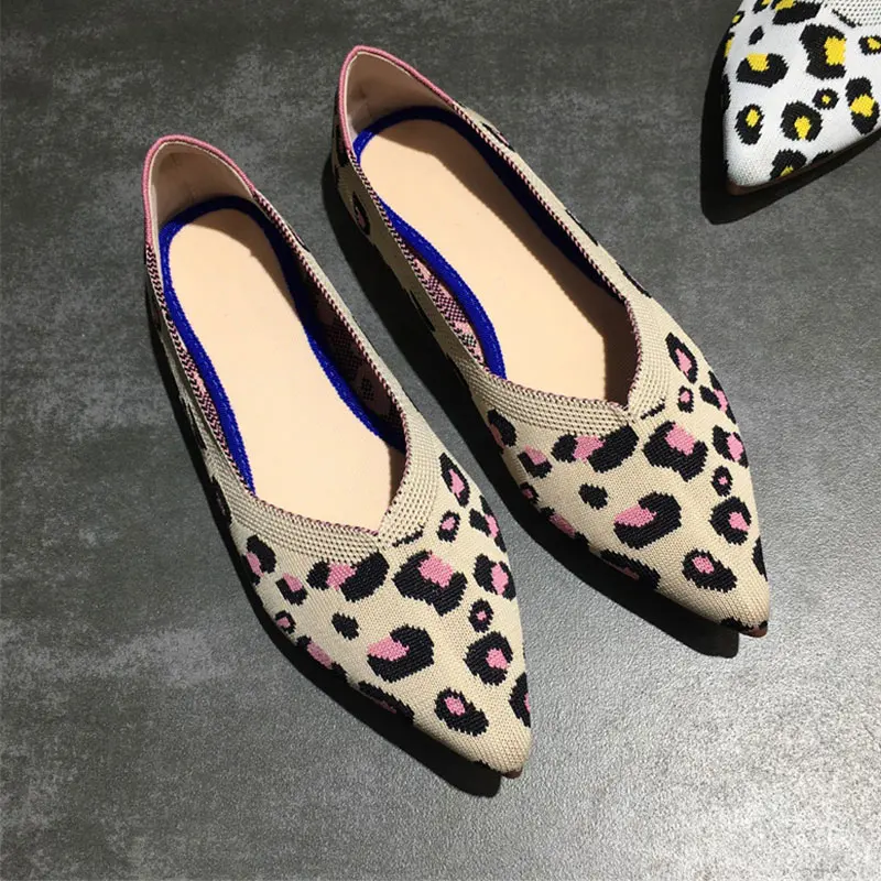 2020 Autumn Women Flats Shoes Stretch Knitting Mesh Loafers Breathable Shallow Soft Soled Ballet Pointed Toe Single | Обувь