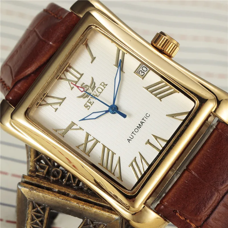 Sewor выход фабрики Orologio Uomo календарь наручные часы мода Relogio Masculino прямоугольник