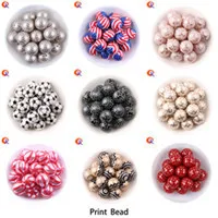 Cordial Design 20MM 100pcs/Lot Chunky Bubblegum Acrylic Solid Beads Printed Black UV,Color Disco Bead For Jewelry CDWB-701157