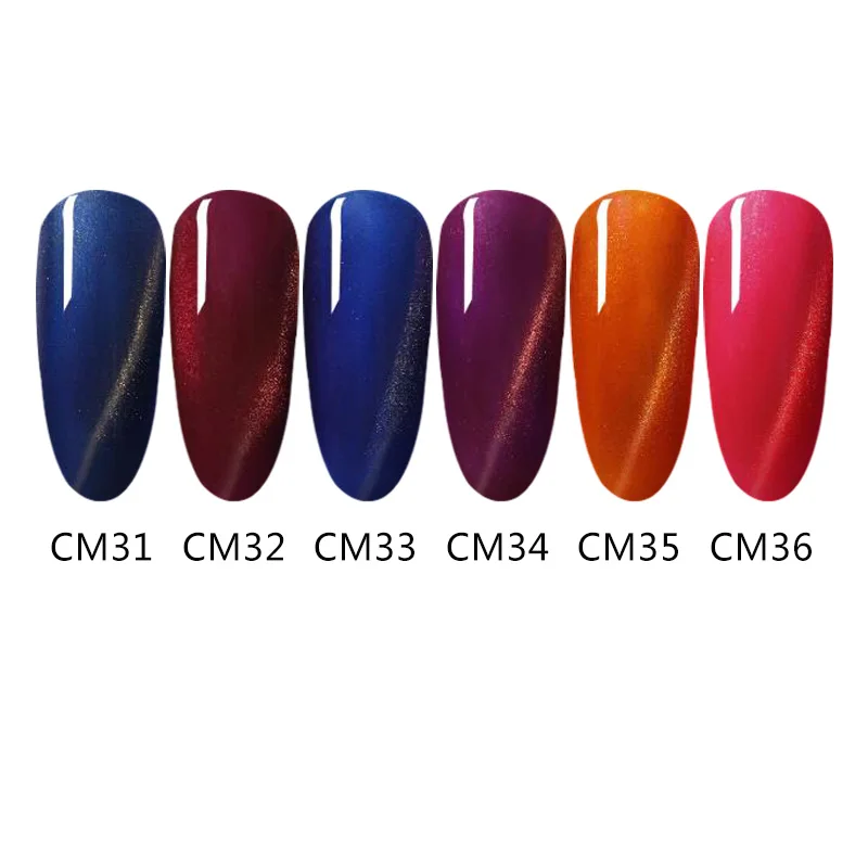 CM-31-36 УФ-гель для ногтей кошачий глаз Гель-лак es Nails Art замочить от УФ-и светодиодных перманентных эмалей кошачий глаз Магнитный мерцающий Гель-лак - Цвет: CM-31-36