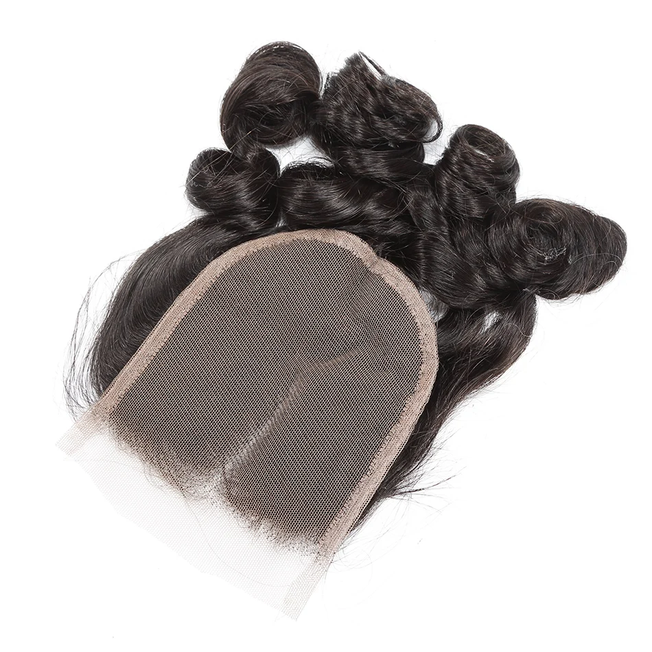 Rosabeauty бразильские волосы remy кружева закрытие свободная волна человеческих волос 4X4 швейцарское кружево с Детские волосы
