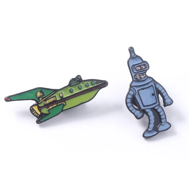 Futurama значок Броши Бендер изгиб Планета Экспресс корабль булавки брошь для женщин мужчин детей нагрудные булавки джинсы рубашка сумки ювелирные изделия