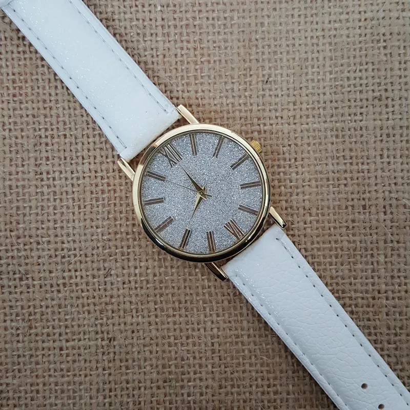 2017 New Arrival Fashion Blooming Glitter Watch Colorful Flashlight Power Pink Leather Strap Woman Wristwatch | Наручные часы