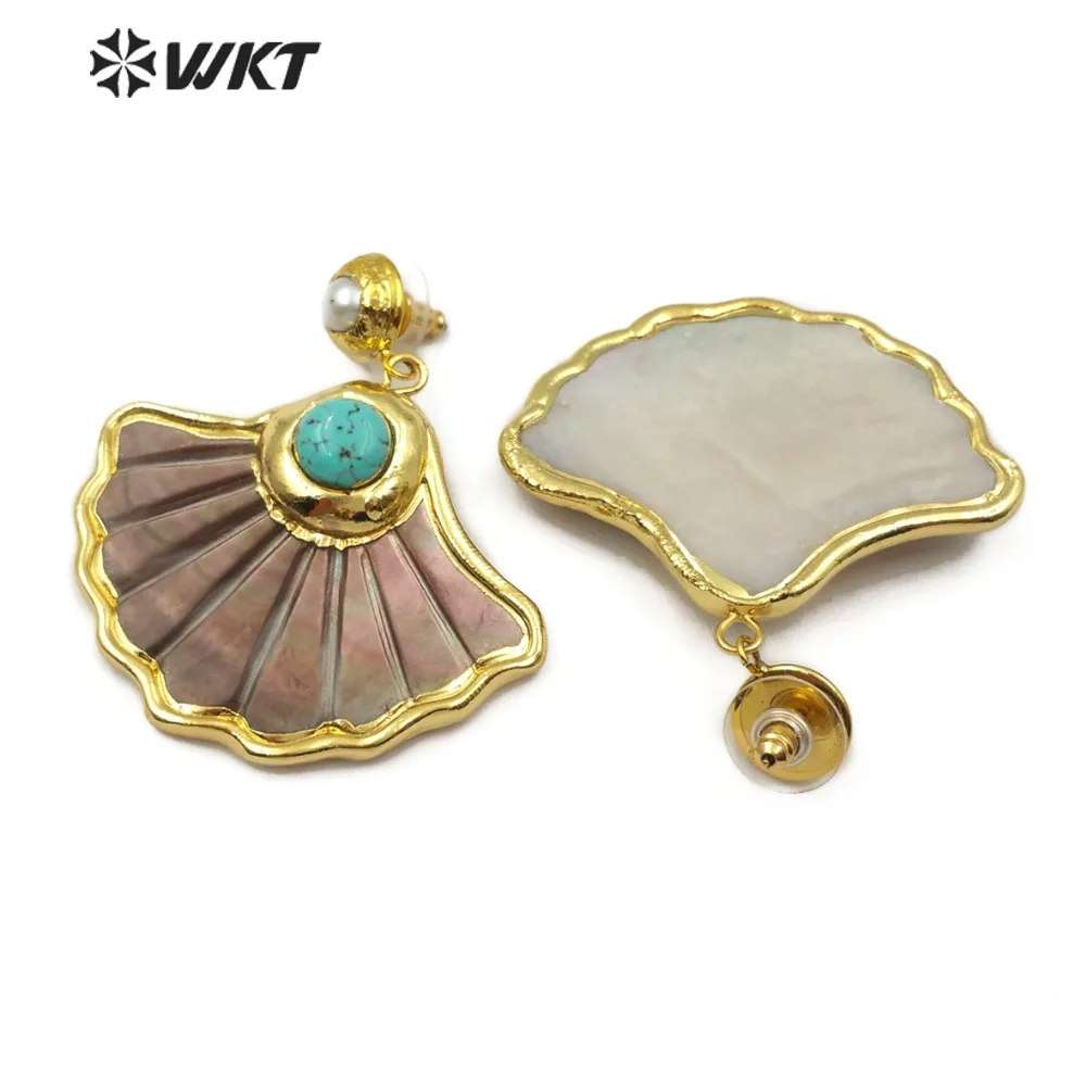 WKT WT-E504 Новый продукт! Серьги-капли с геометрическим элементом и зубчатыми