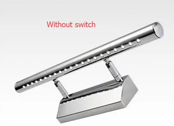 without switch Современный Нержавеющая сталь светодиодный Передняя лампа для зеркала в ванную комнату макияж настенная Светодиодная лампа vanity Туалет настенные бра осветительный прибор - Цвет абажура: without switch