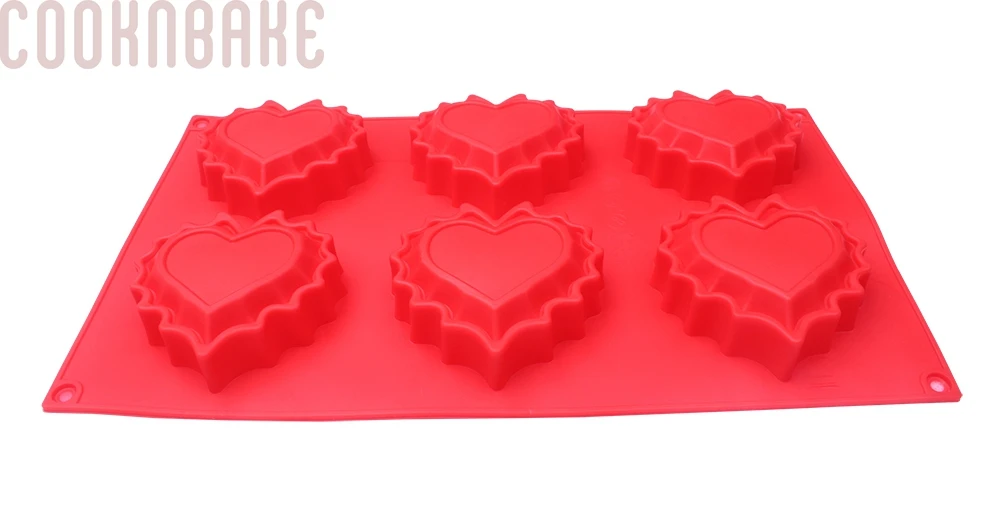 COOKNBAKE силиконовая форма для торта 6 сердец мыла ручной работы пудинга хлеба