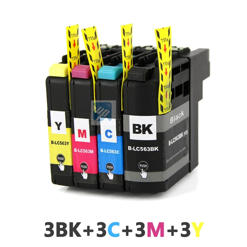 3 комплекта LC563 LC565 LC567 LC569 совместимый чернильный картридж для принтера brother MFC J2310