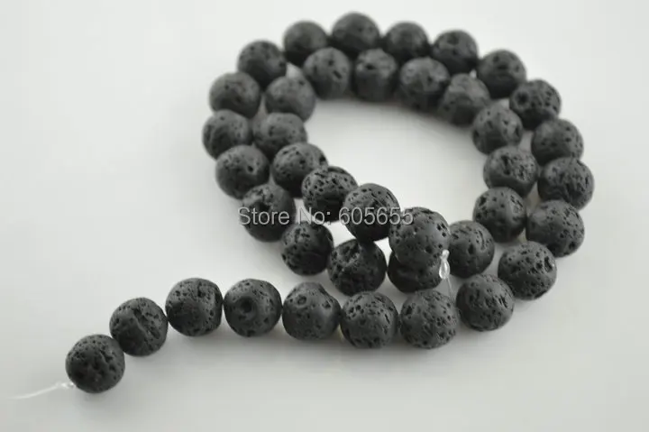 

8mm Black Lava Vesuvianite Stone Round Loose Beads