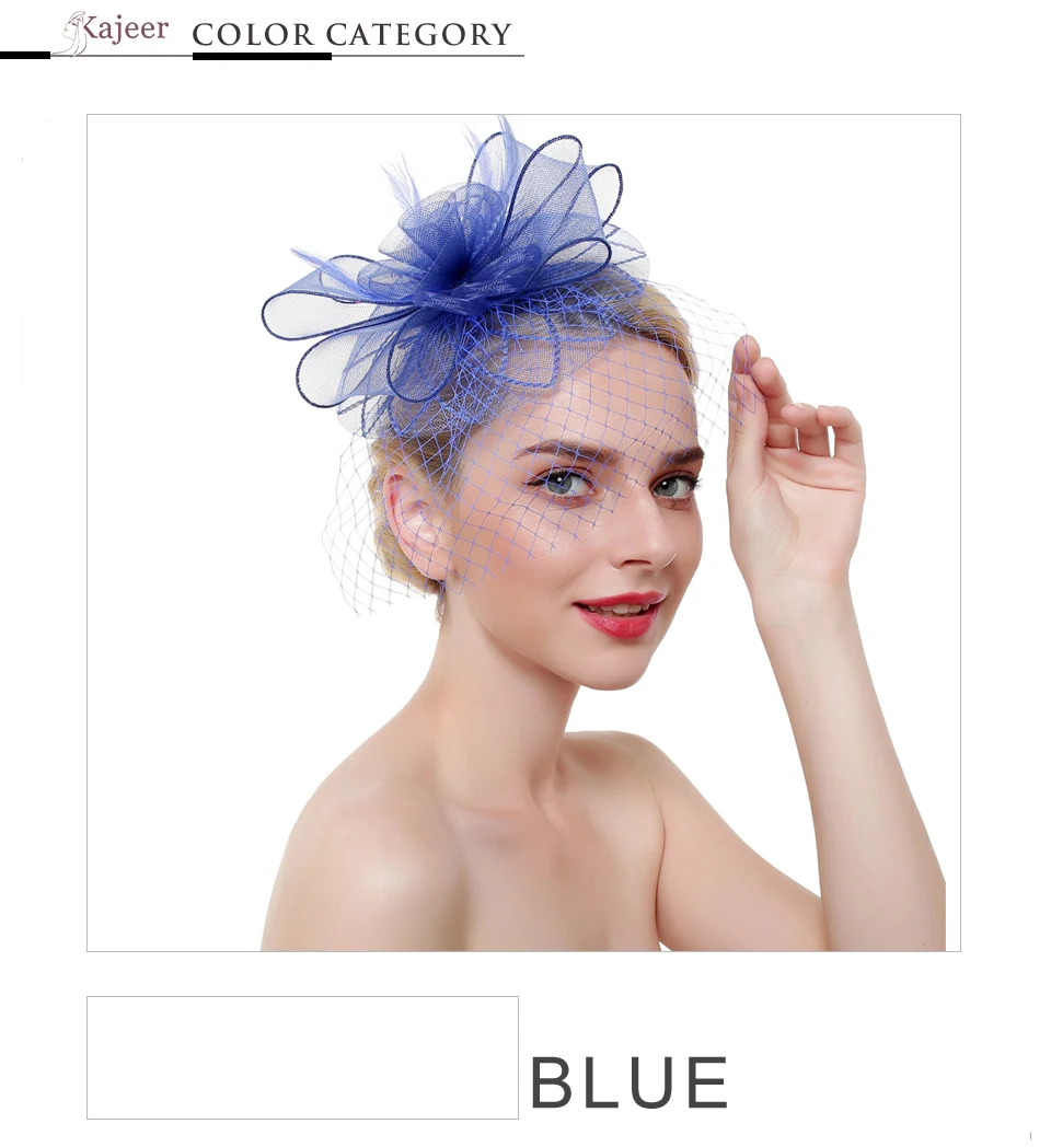 Kajeer стиль женские перьевые сетки Hairwear чародейные шляпы лошадь гонки праздничные шапки невесты пряди волос аксессуары для волос
