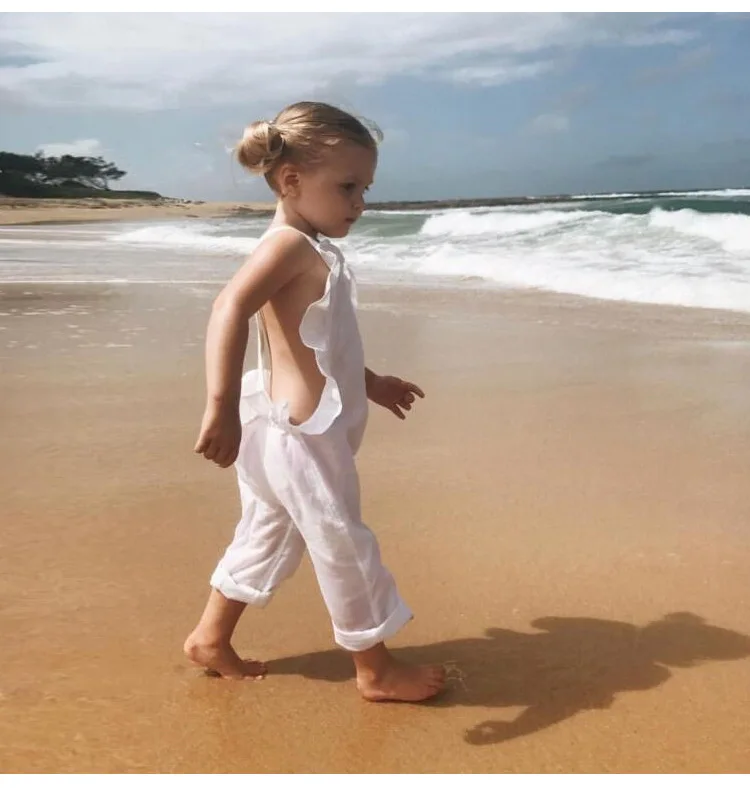 Для маленьких девочек Комбинезон 2018 Лето новорожденных toddlbaby Одежда для спинки