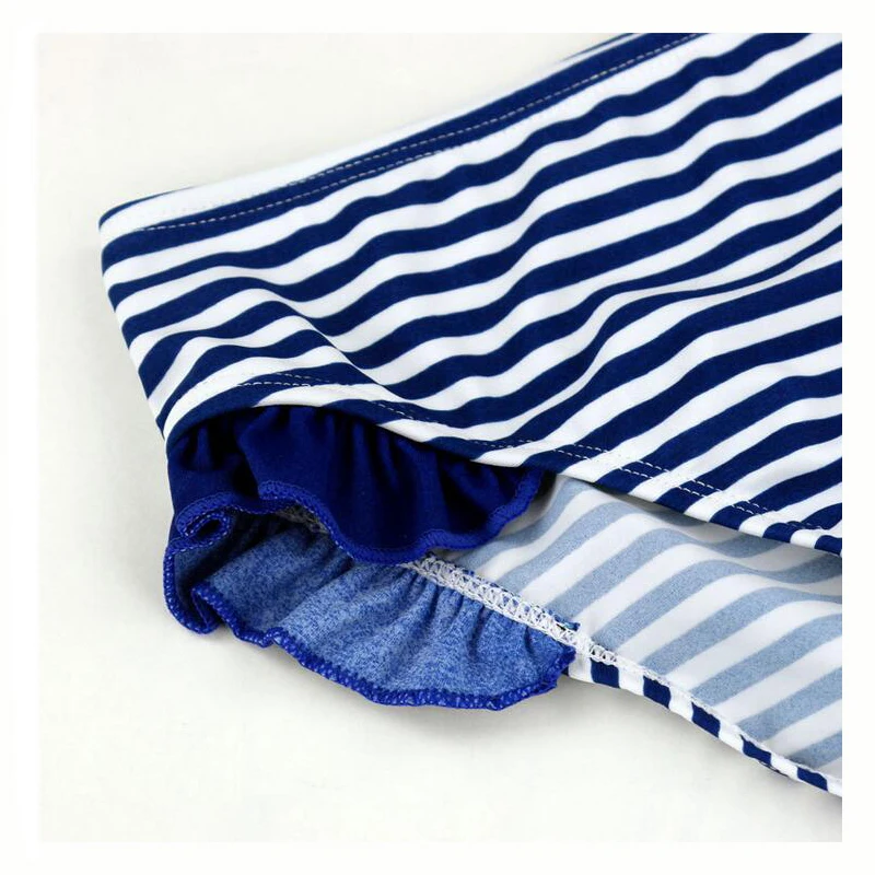 Новинка лета 2017 детское бикини в полоску Раздельный купальник из двух частей для