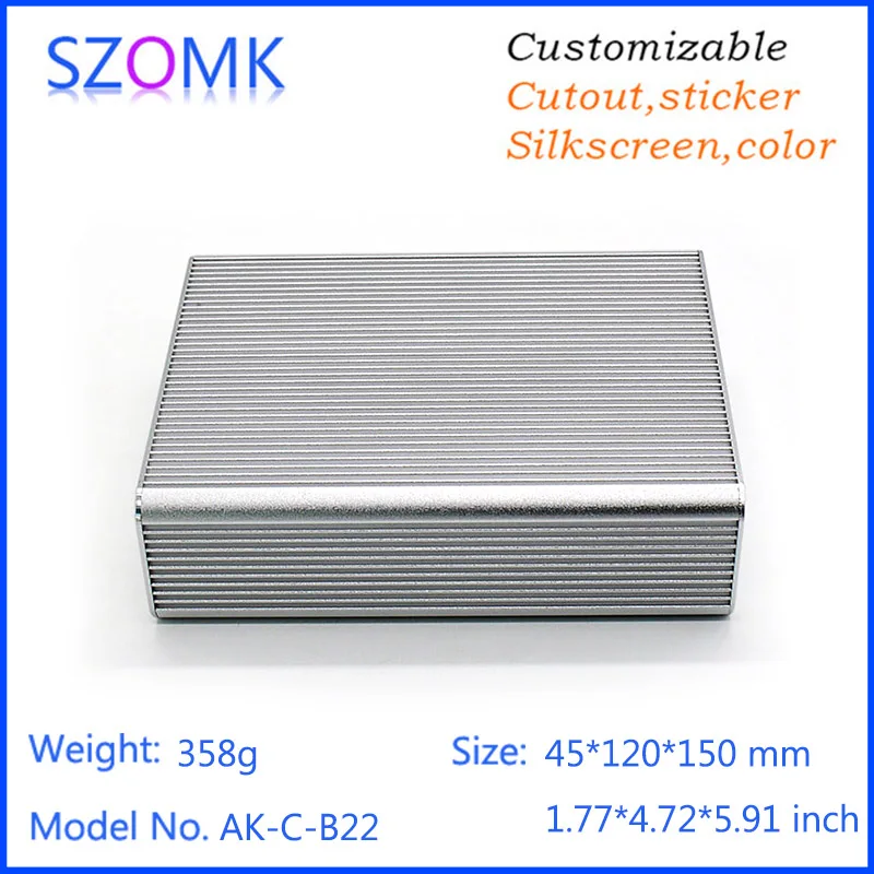 Алюминиевый корпус для электроники серебристый 1 шт./лот|custom aluminum enclosure|custom