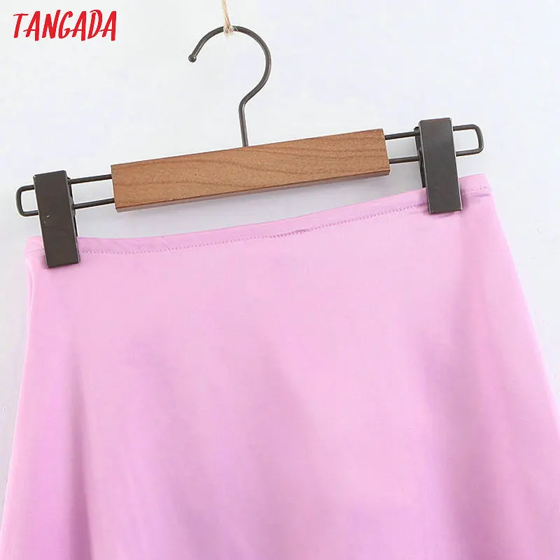 Tangada, женская фиолетовая юбка с боковой молнией, высокая талия, элегантная женская корейская мода, трапециевидные юбки, faldas mujer SL283