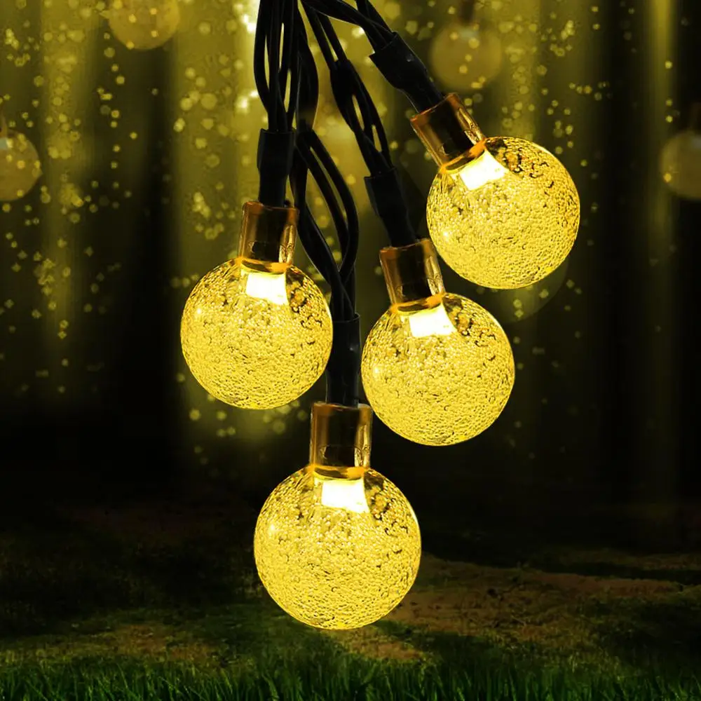 Водонепроницаемая Солнечная гирлянда 6 м 30 Led Bubble Garden Цветная декоративная лампа
