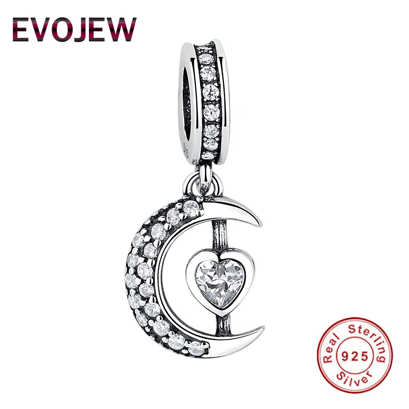 EVOJEW 925 Sterling Silver Beads fit Pandora Bracelets&ampbangle Original Cross Lucky Clover Heart Dangle Charms DIY Jewelry | Украшения и