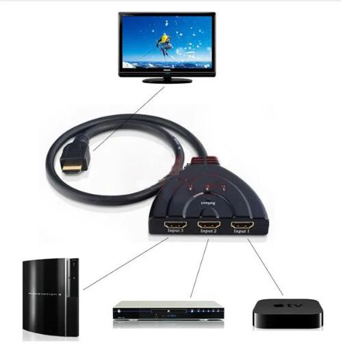 HDMI сплиттер 4K * 2K 3 порта s мини коммутатор кабель 1 4b 1080P для DVD HDTV Xbox PS3 PS4 в порт