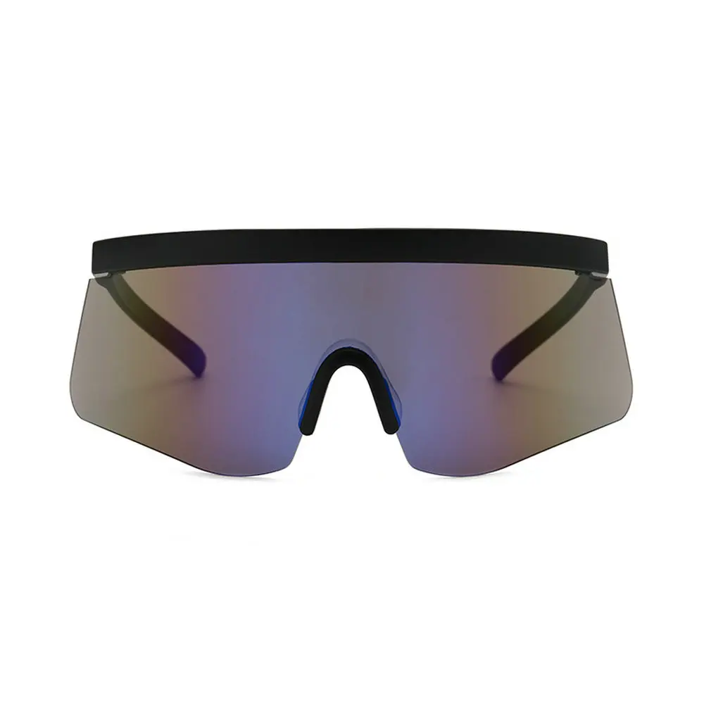 MINCL женский черный ретро футуристический одиночный щит цвет оверсайз