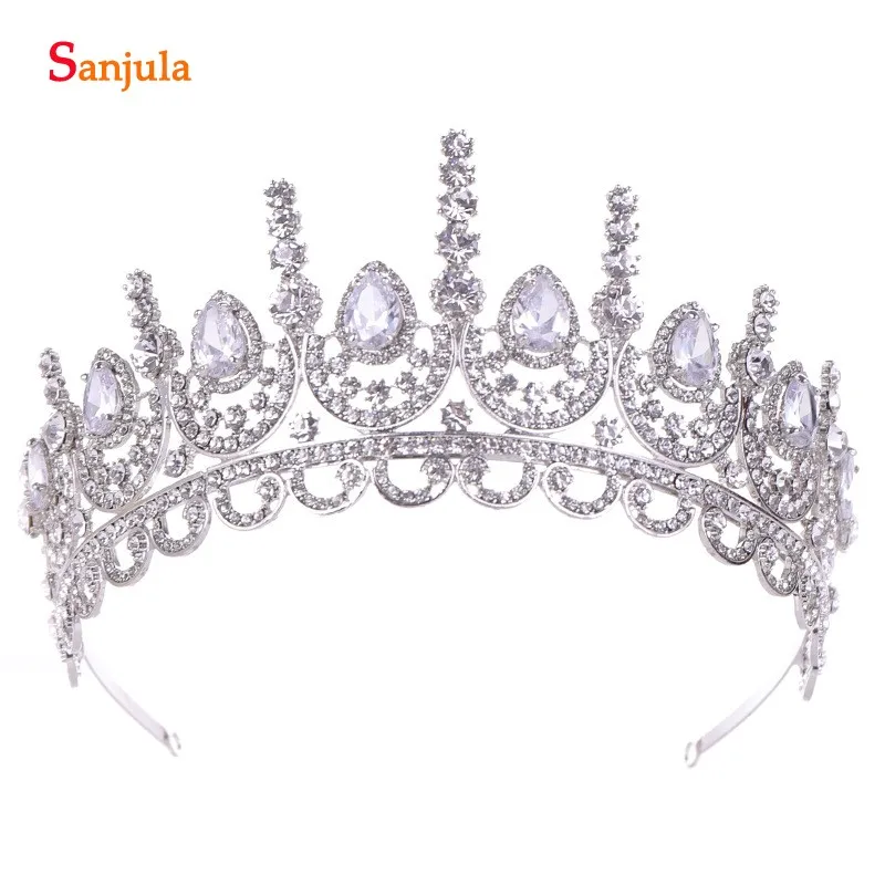 Женские Свадебные короны для взрослых блестящие стразы свадебные тиары