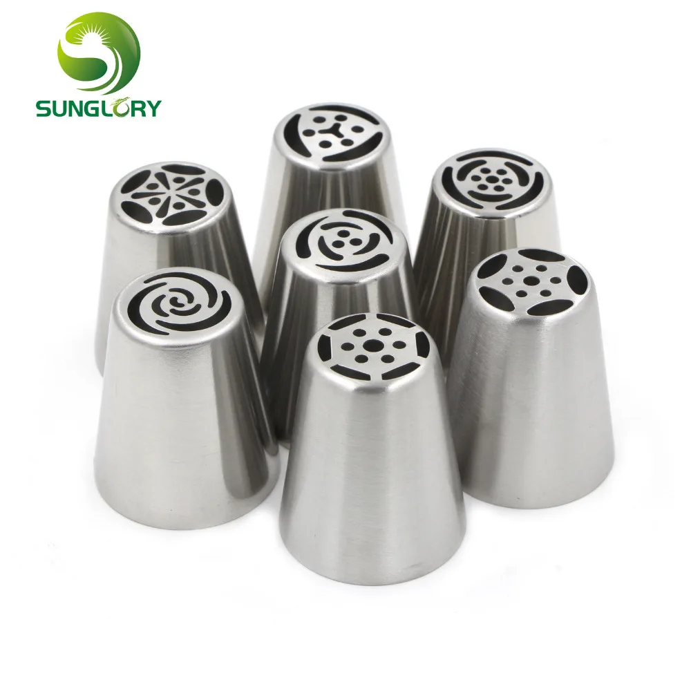 7 шт./компл. нержавеющая сталь русская выпечка насадки для помадки глазурь