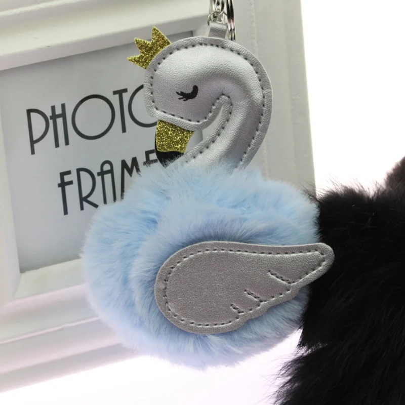 PINXIU Новый Фламинго пушистый помпон porte clef pompom Fourrure для женщин femme Pom брелок ключей