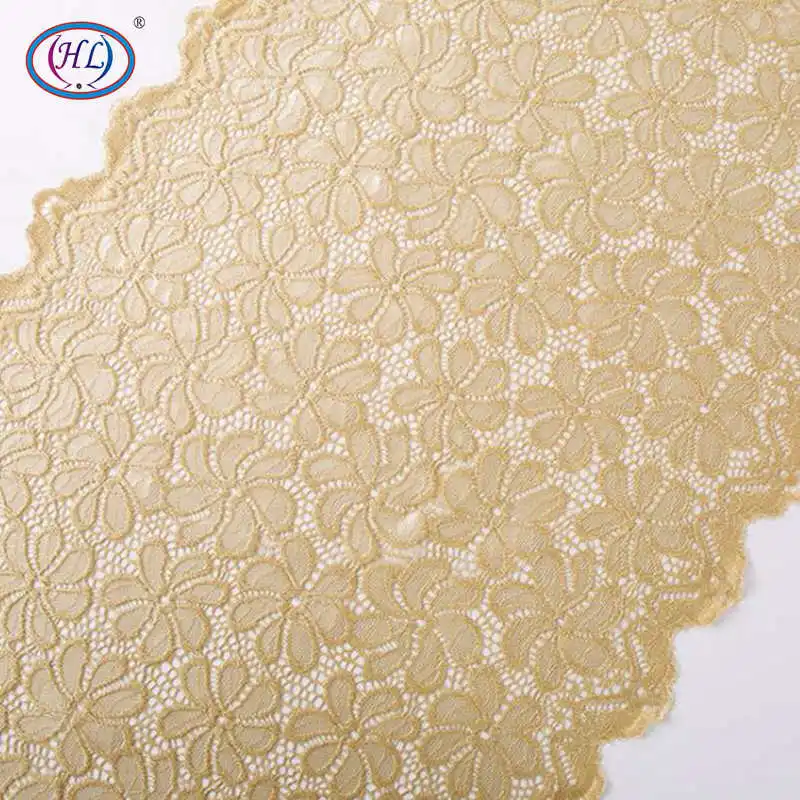 beige HL 1 ярд 35 см Широкий стрейч кружева DIY Одежда спандекс Нижнее белье свадебное платье ремесла Швейные аксессуары HB012 - Цвет: beige