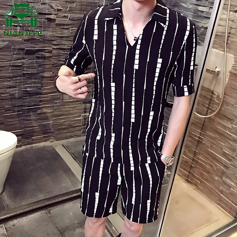 JOOBOX Мужской комплект нерегулярные рубашка в полоску мужские ансамбль homme survetement 2