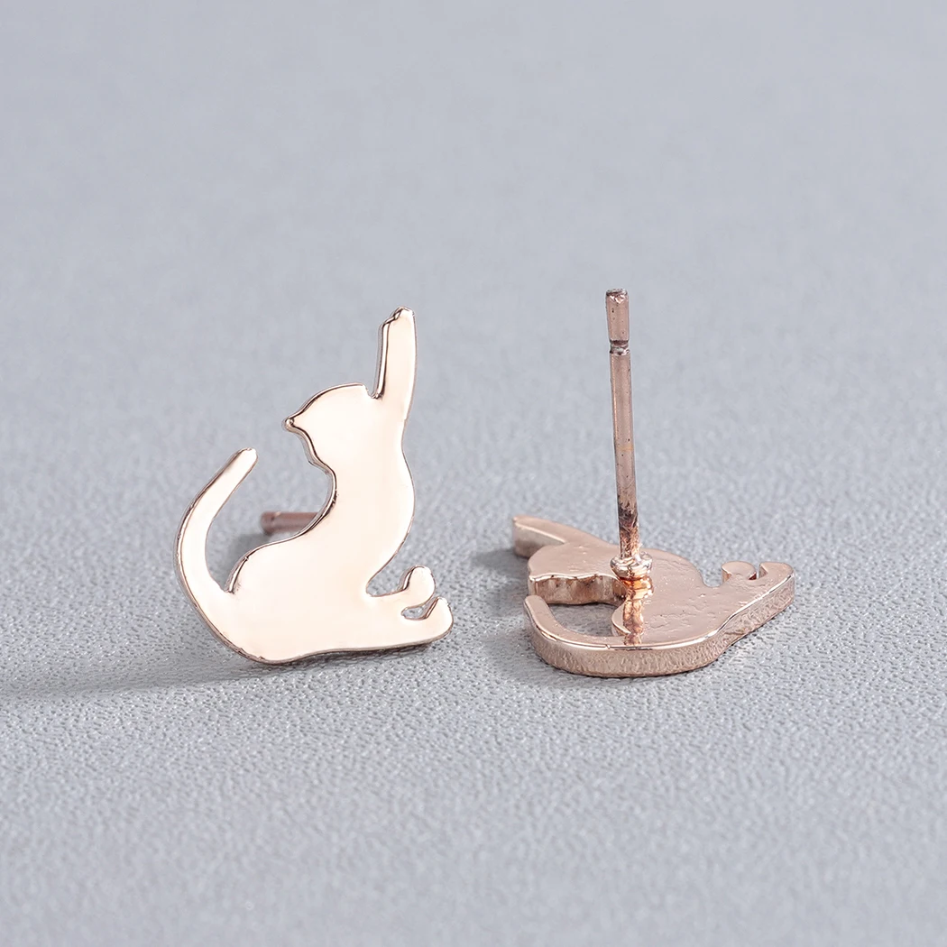 Милые серьги в виде кота маленькая девочка Детская бижутерия серьги-гвоздики