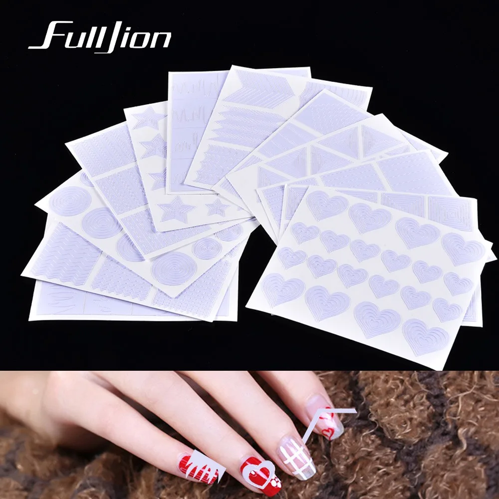 Fulljion 12 шт. ногтей Стикеры полый лазерная ногтей форма передачи Стикеры Nail Art Наклейки для ногтей украшения татуировки маникюр