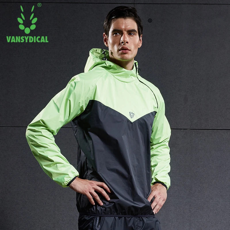 Фото Мужская спортивная куртка для бега VANSYDICAL, спортивная одежда для похудения, мужские спортивные комплекты, топы для тренажерного зала, тренир... №2