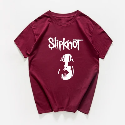 Женские футболки с тяжелой металлической лентой Slipknot, повседневные, большие размеры, женская футболка, летняя, хлопок, женская футболка, женская одежда - Цвет: W343MT wine red