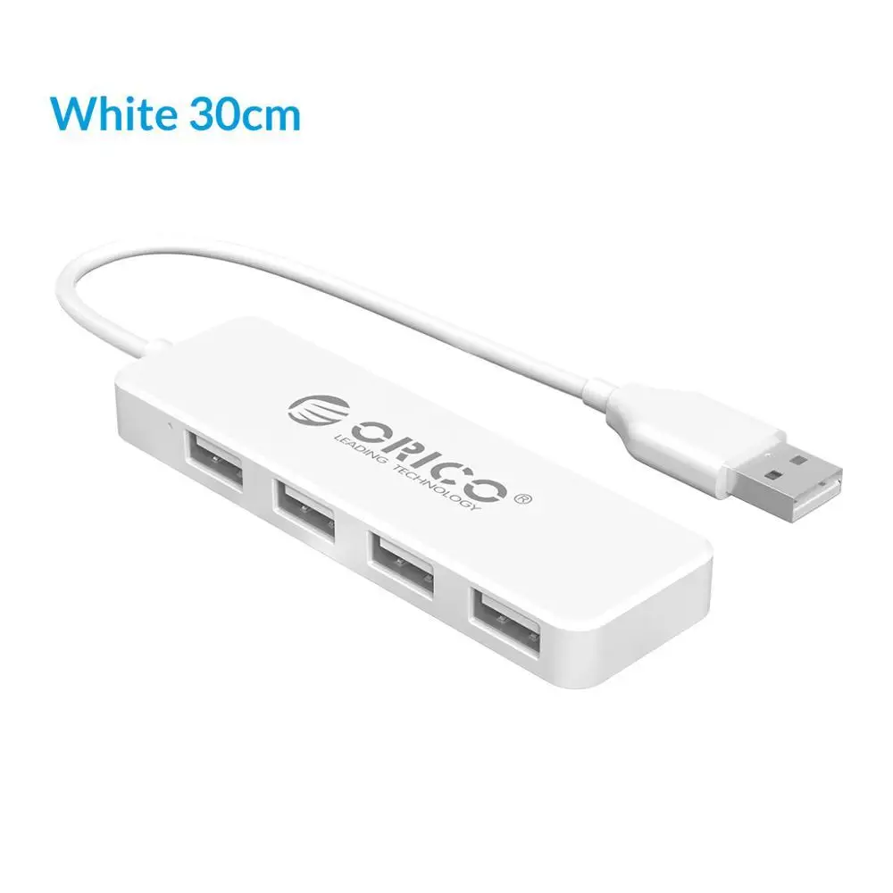 Black 30cm ORICO USB 2,0 концентратор 4 порта Мини Высокоскоростной Мульти USB разветвитель расширитель портативный OTG адаптер для портативных ПК huawei mate 10 Pro - Цвет: Black 30cm