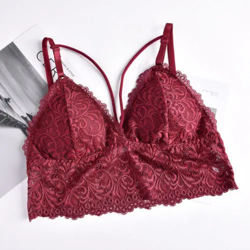 Женский кружевной треугольный бюстгальтер без косточек топы нижнее белье