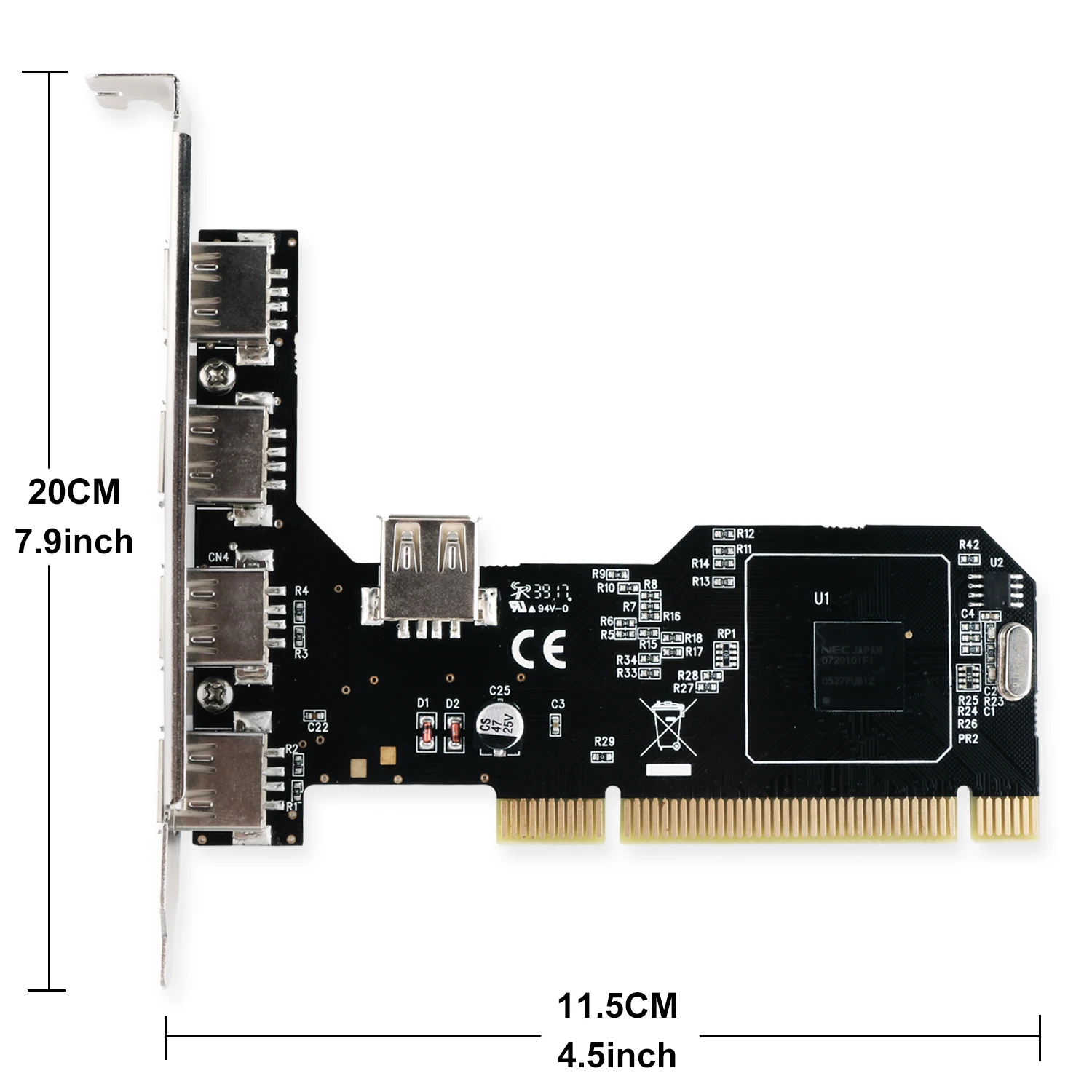 Плата расширения Ubit с 5 портами PCIto USB 2 0 плата 4 + 1 Настольная USB2.0 чип NEC | Компьютеры