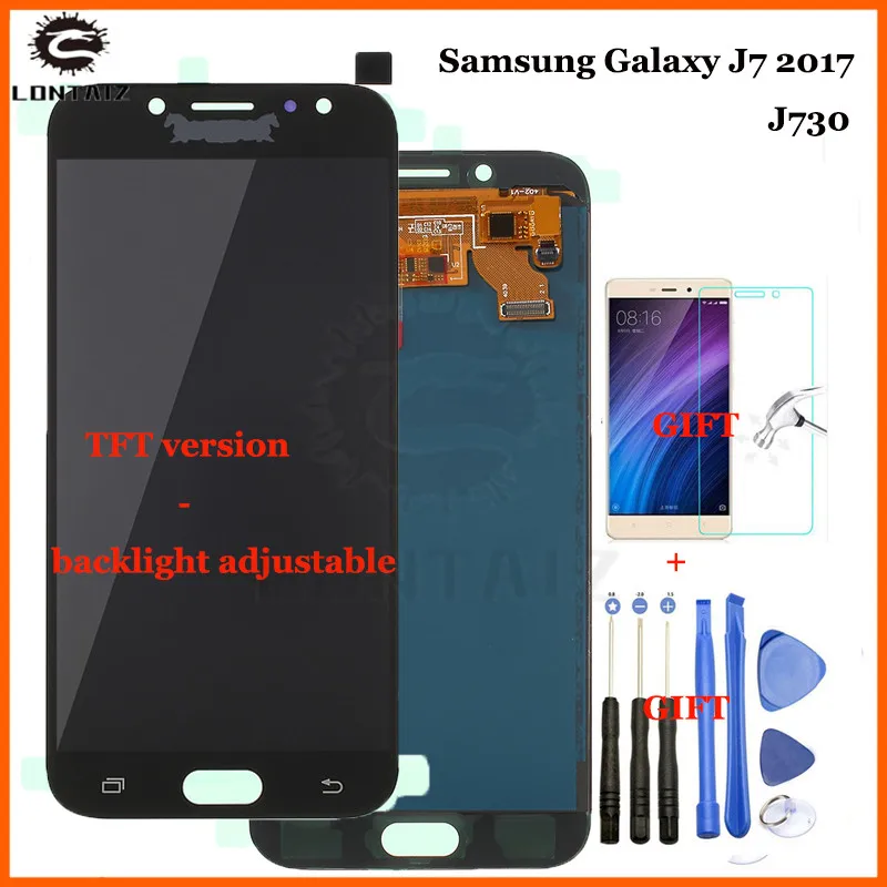 Для samsung Galaxy J7 Pro J730 SM-J730F J730FM/DS J730F/DS J730GM/DS ЖК-дисплей+ кодирующий преобразователь сенсорного экрана в сборе