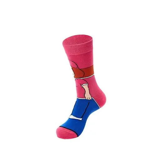 4 Funny fashion cartoon characters anime print unisex cotton socks colorful woman long socks novelty happy man crew socks - Цвет: 4