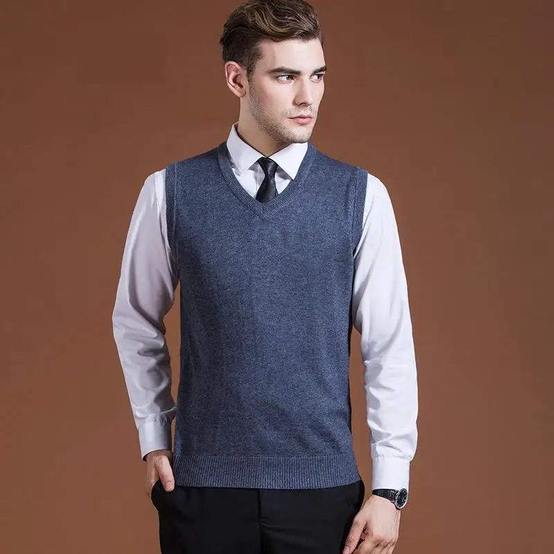 Мужской свитер вязаный Повседневный компьютерный с треугольным вырезом без