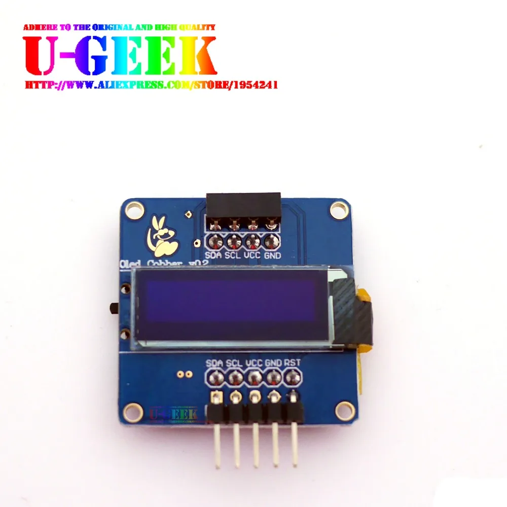 

UGEEK Raspberry Pi 0.91 inch White OLED Display Screen Module 128*32 I2C Interface 3.3V / 5V |