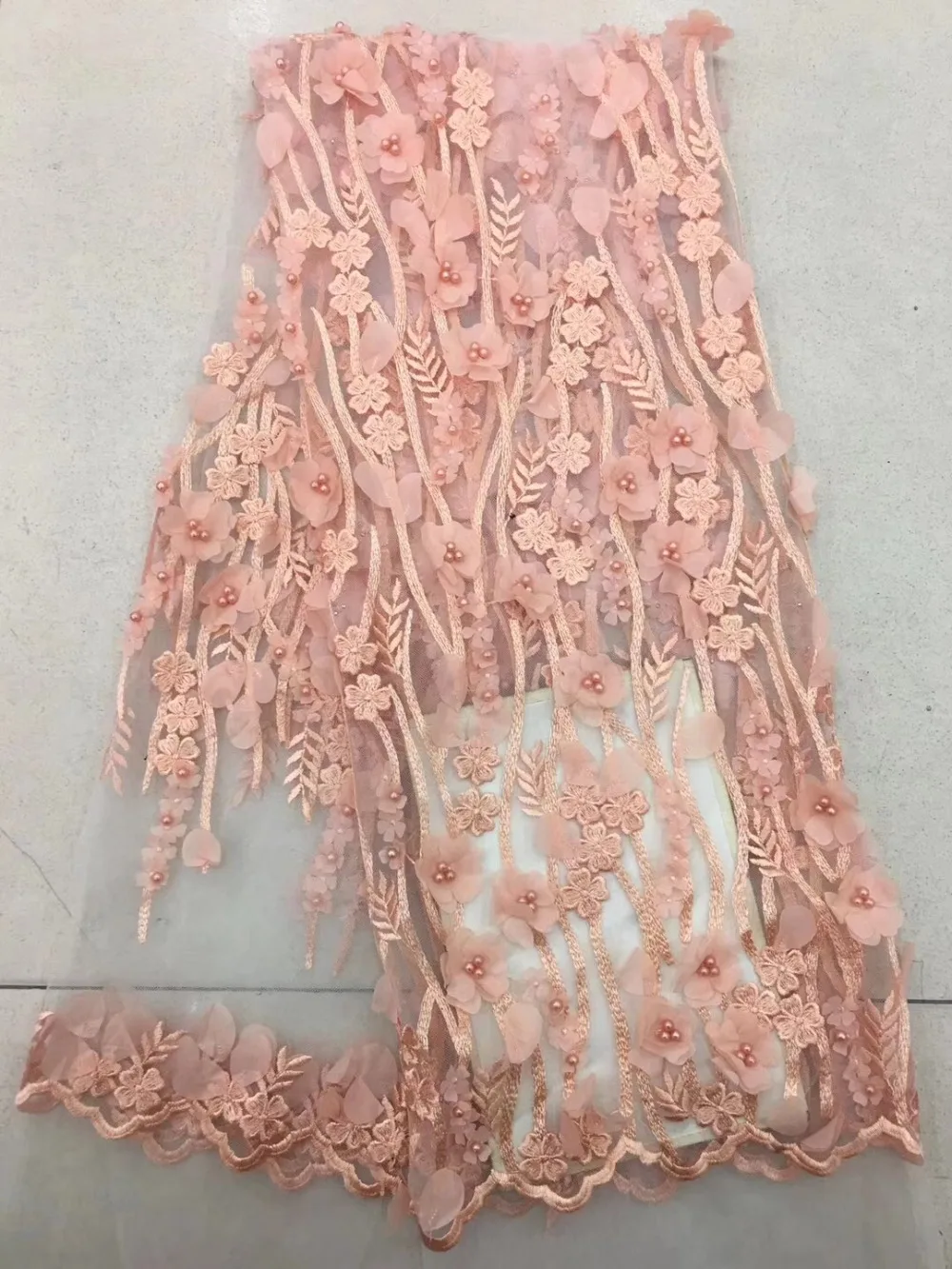 Golg Yellow Small Flower African Bridal Lace Fabric 2018 High Quality Material 3D French Applique For Nigerian Dress | Дом и сад