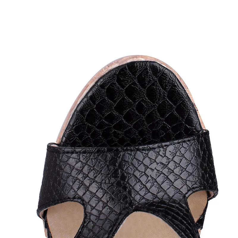 

YEELOCA Sandals Women Summer Super High Wedges Buckle Strap Cross tied Black Leisure Open Toe Casual Shoes Woman