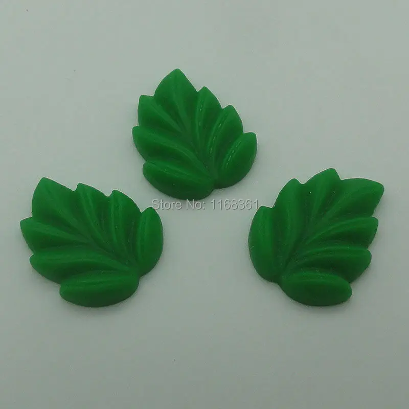 1 шт./лот Смола плоская задняя зеленая листья 19 мм Кабошоны Скрапбукинг бант для