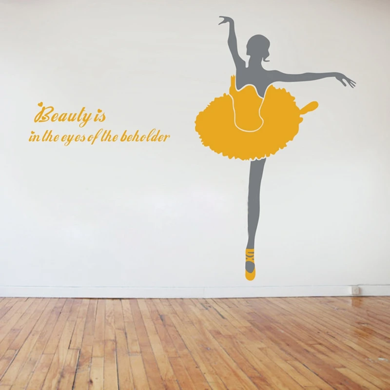 Большой Размер 155x145 см Красавица в глазах... Балетный танцор виниловая настенная