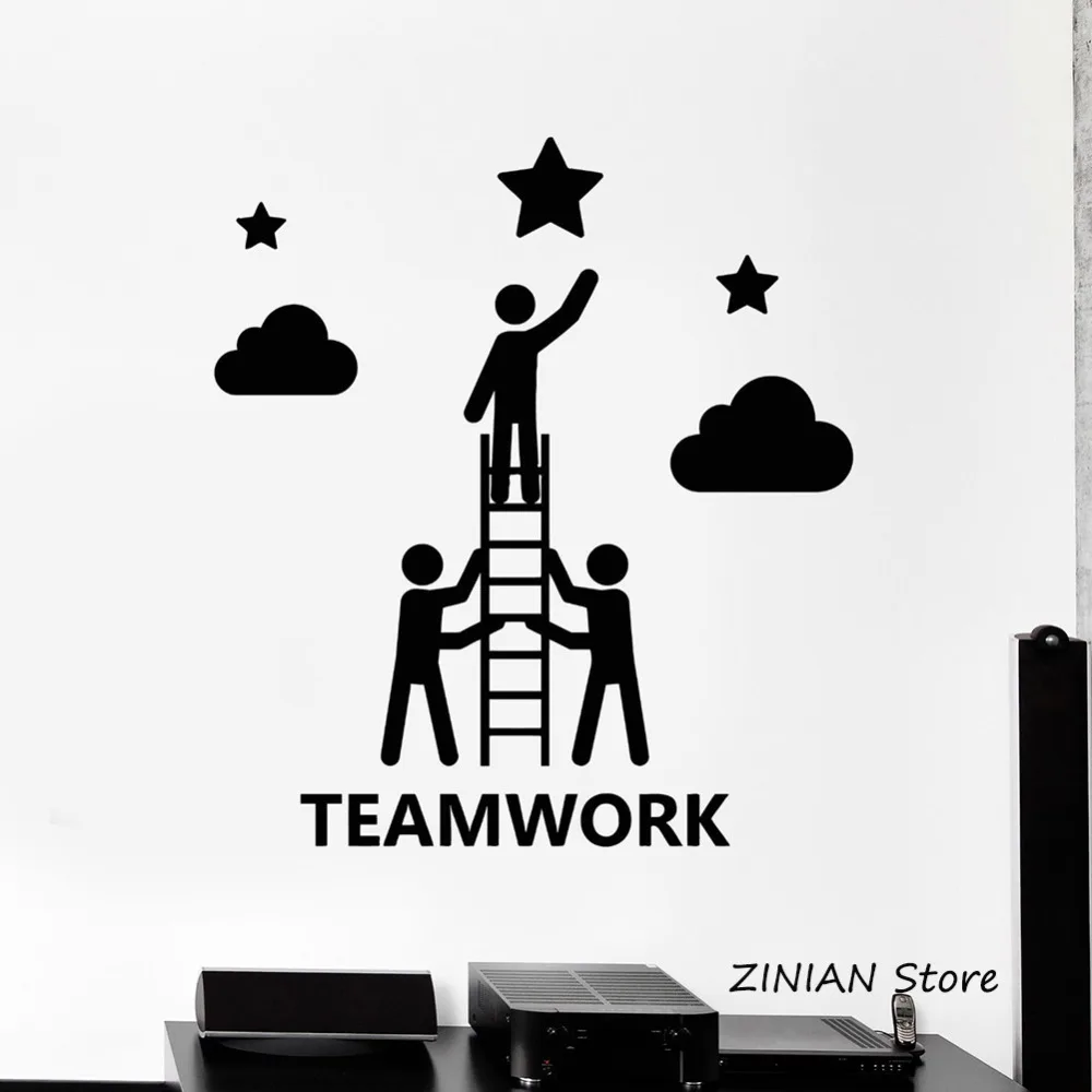 

Teamwork Office Decor Wall Decals Company Stickers Mural Creative Removable Vinyl Wall Sticker Modern Home Decor Wallpaper Z066