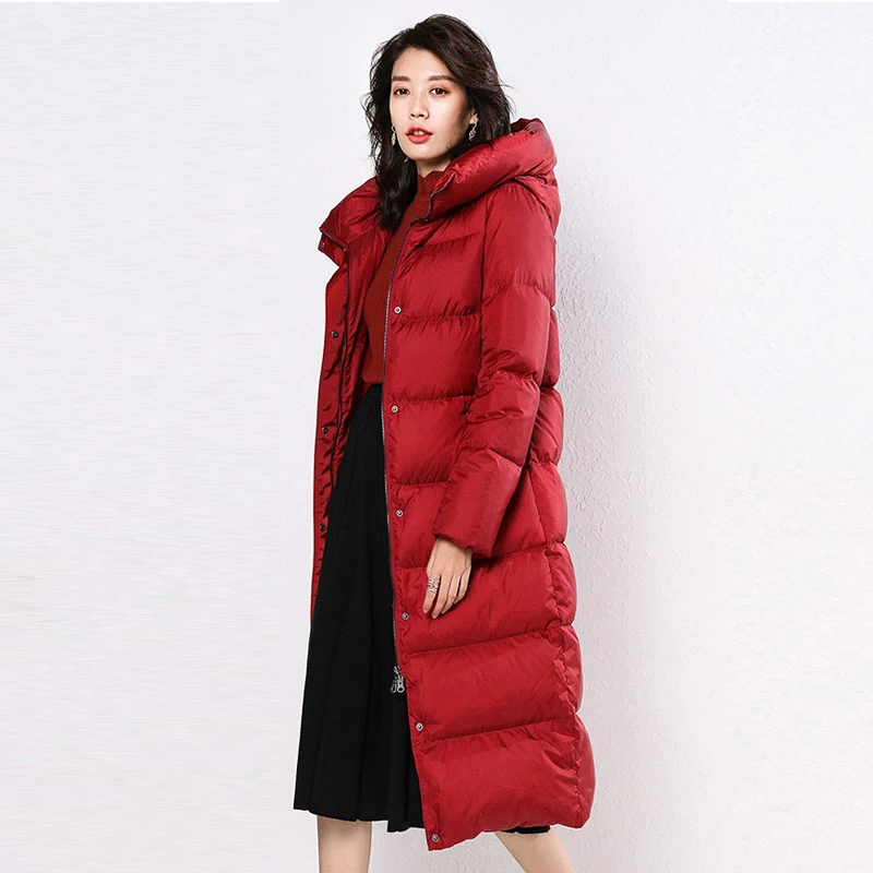 Winter Jacket Women Long Parka Thick Duck Down Coat 2019 Solid Hooded Warm Parkas Snow Waterproof Outwear | Женская одежда