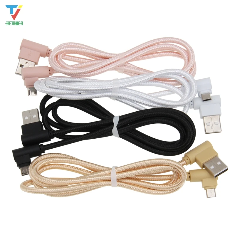 

300 шт. 0,25 м 1 м 2 м 3 м Micro 5pin 8pin TypeC 2side 90 градусов L-образный тканевый плетеный кабель для синхронизации данных и зарядки для смартфона
