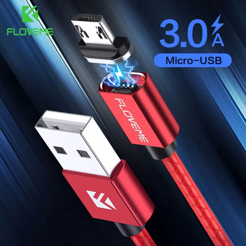 FLOVEME Магнитный кабель Micro USB 3A Быстрая зарядка данных магнитная для Samsung S7 S6 Xiaomi LG