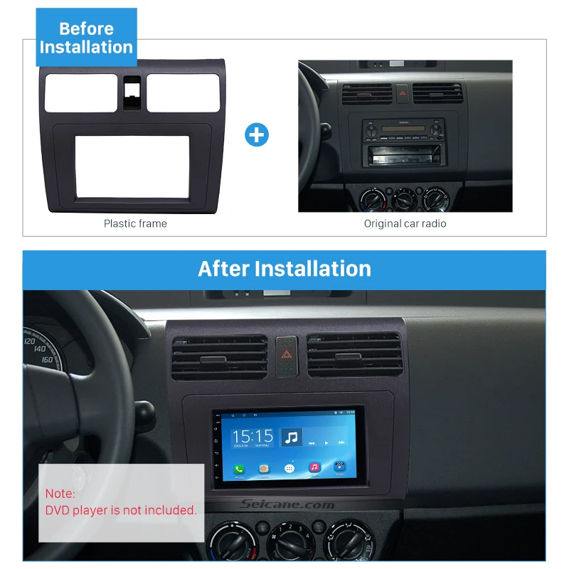 Seicane Great 2Din 173*98 мм Автомобильная Радио фасция для 2009 Suzuki Swift с вентиляцией аудио