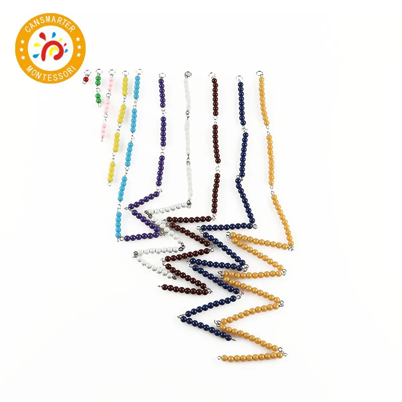 Материалы montessori математические игрушки короткие бусы номер практика развивающая игрушка Дошкольное цветной шарик цепи
