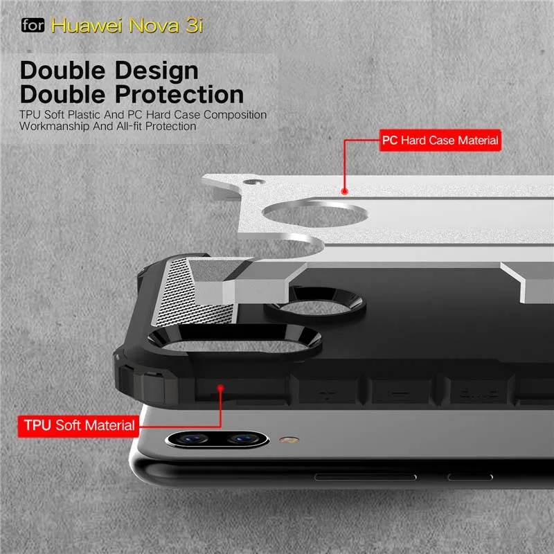 Beworlder Armor Чехлы для Huawei Nova 3i 2S чехол TPU + PC противоударный двойной протектор Мягкий
