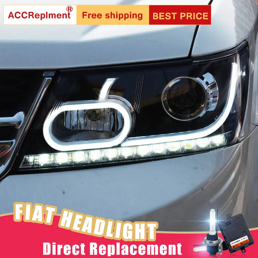 2Pcs LED Headlights For Dodge Journey 2009-2016 led car lights Angel eyes xenon HID KIT Fog Daytime Running Lights | Автомобили и
